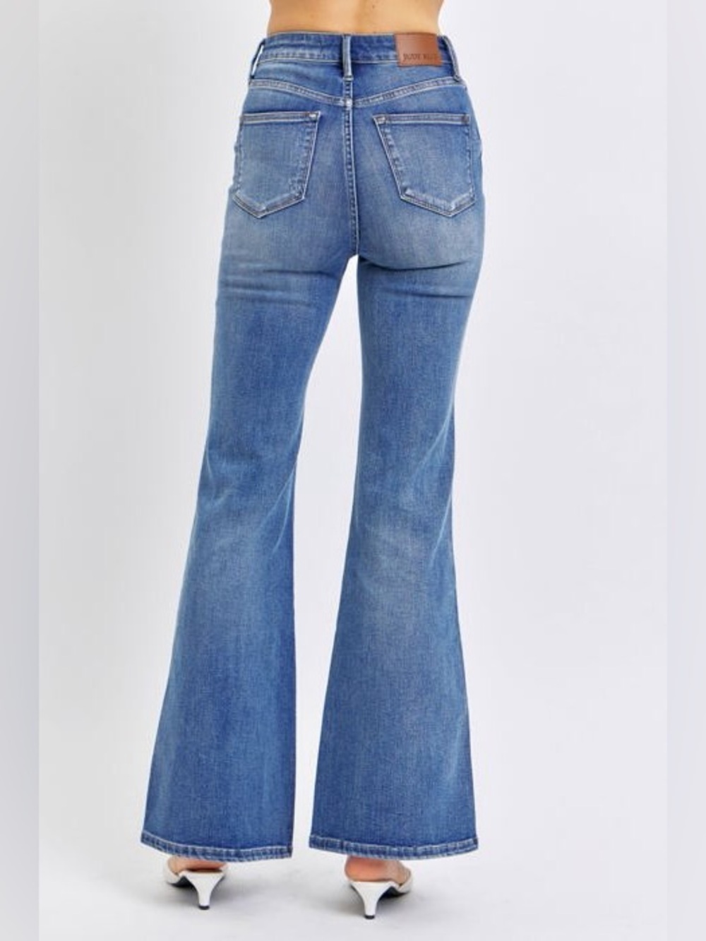 Judy Blue High Waist Tummy Control Contrast Flare Denim sz 26 - Picture 3 of 13